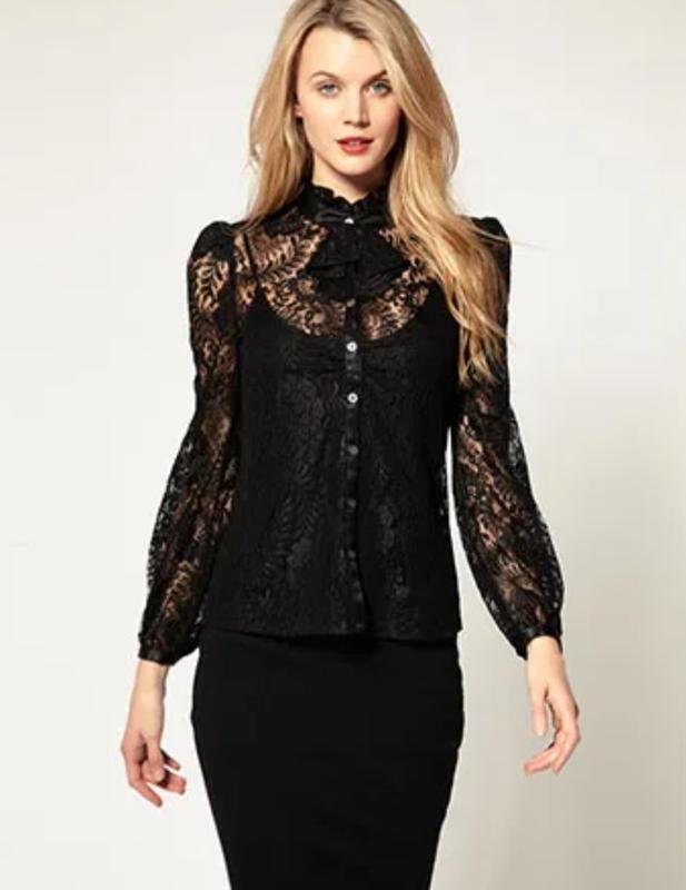 Damen Karen Millen Bluse Schwarz 42 / XL / 50