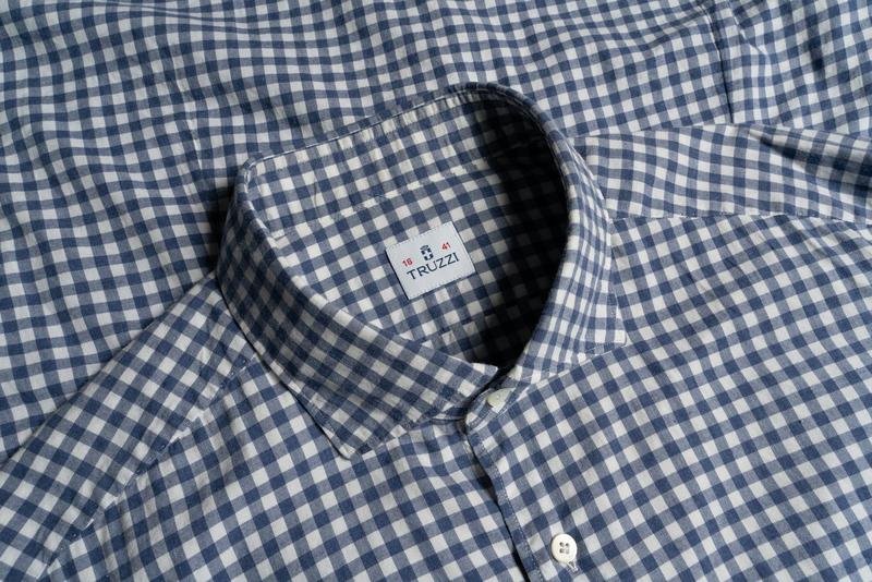 Men Isaia Napoli Shirt Navy Cotton 40 /L / 48