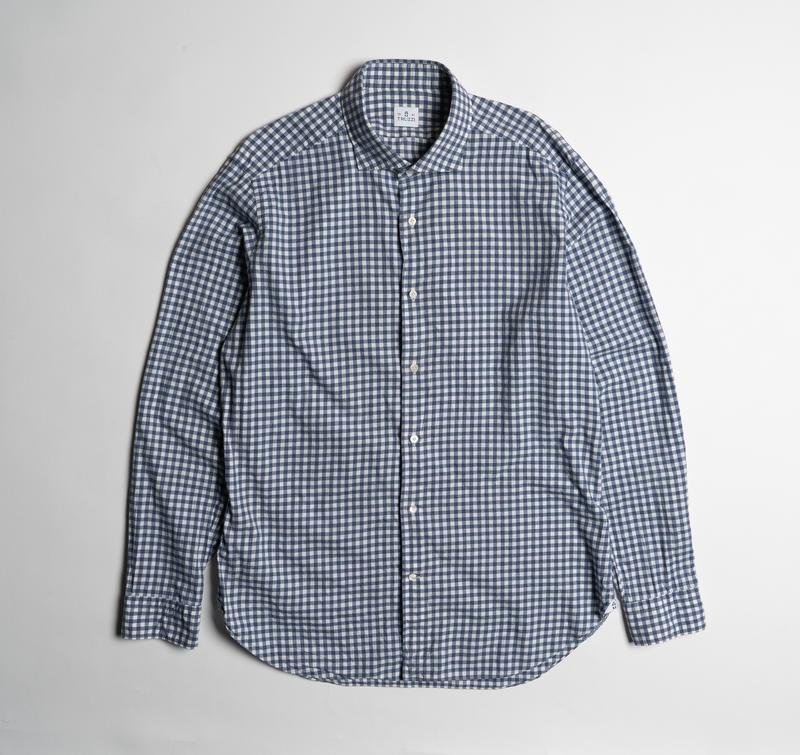 Men Isaia Napoli Shirt Navy Cotton 40 /L / 48