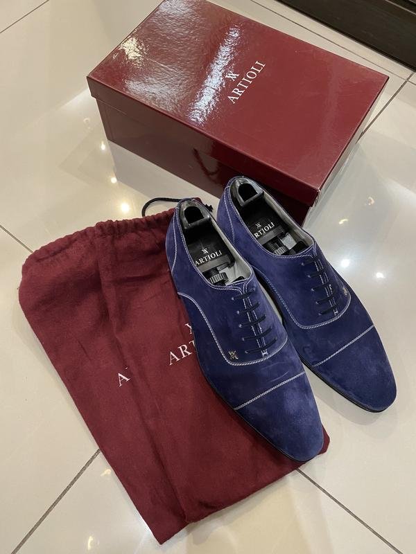 Uomo ARTIOLI Scarpe Blu Navy Camoscio 44