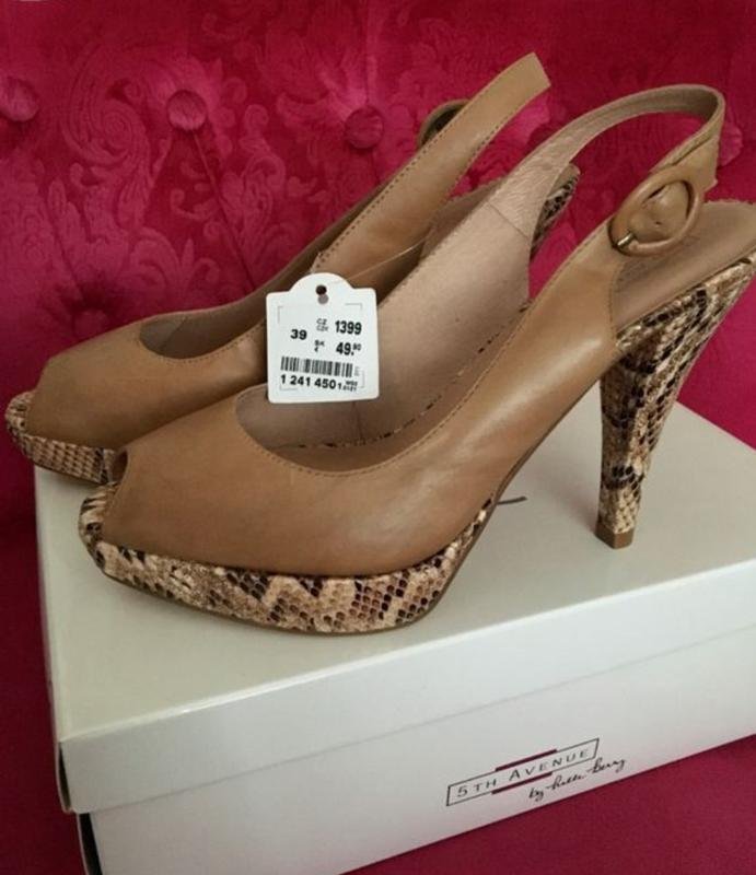 Damen 5th Avenue Absatzschuhe Braun Leder 38