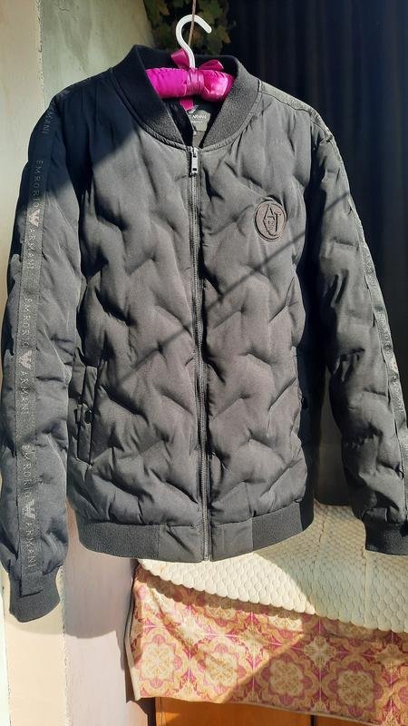Uomo Giorgio Armani Giacca Bomber Nera 40 /L / 48
