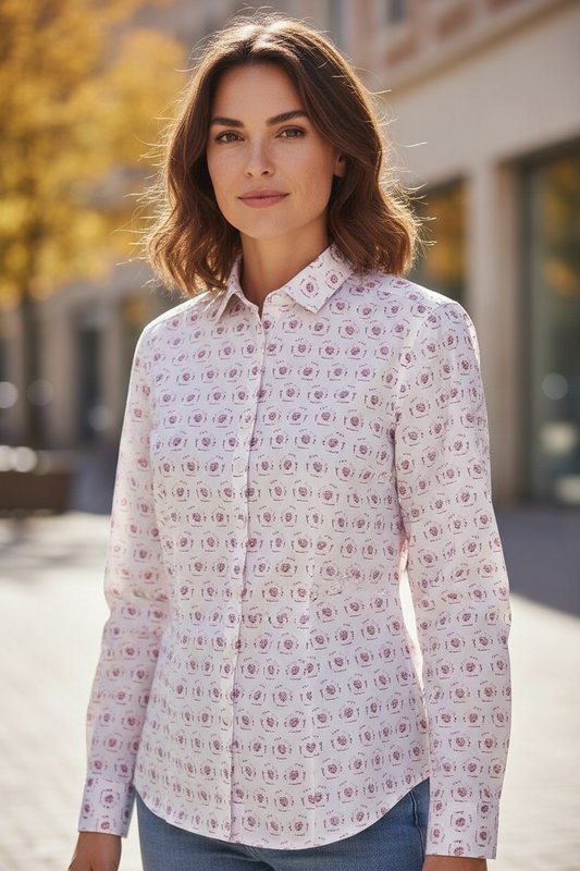 Женская Charles Tyrwhitt Рубашка Розовая Хлопок 38