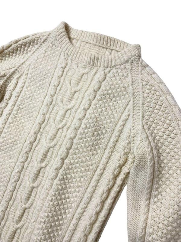 Uomo Aran Maglione Beige Lana 36 / S / 44