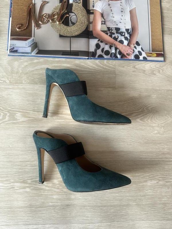 Donna Vero Cuoio Mules Blu Navy Camoscio 37