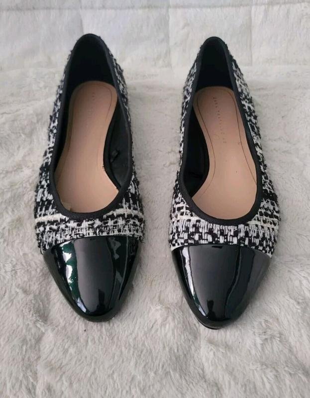 Damen ZARA Absätze Schwarz Textil 41