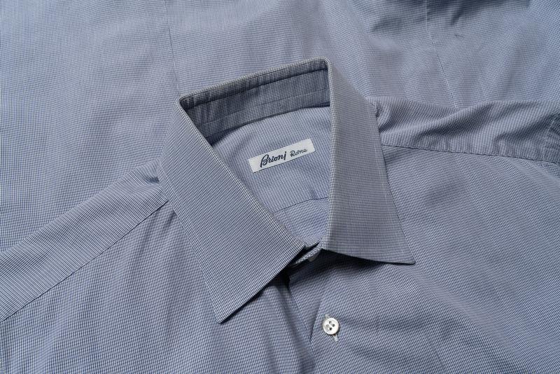 Herren Brioni Hemd Blau Baumwolle 40 /L / 48