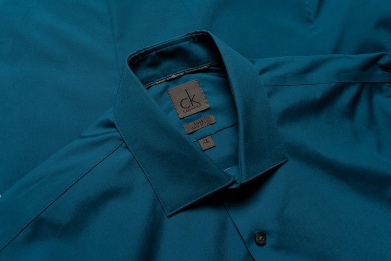 Herren Calvin Klein Hemd Marineblau Baumwolle 38 /