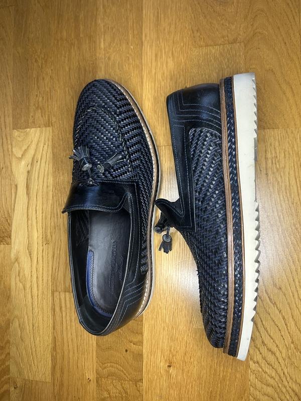 Herren Alberto Guardiani Schuhe Marineblau Leder