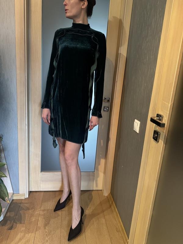 Donna Rochas Abito Verde Velluto 40 / L / 48