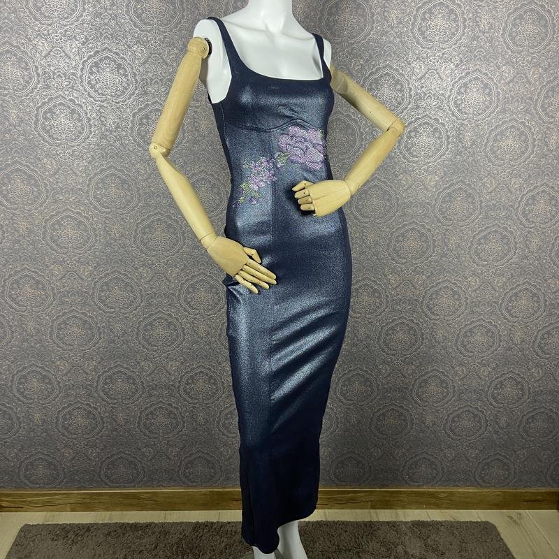 Женское Bershka Платье Тёмно-синий Вискоза 38