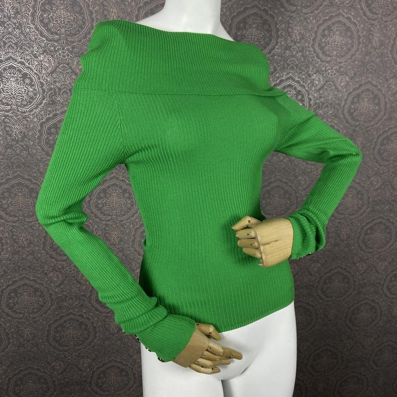 Femme Karen Millen Pull Vert Acrylique 34 / XS /