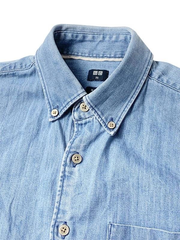 Мужской Uniqlo Рубашка Голубая Джинсовая 34 / XS /