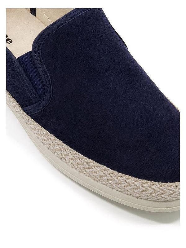 Uomo Dune London Slip-on Blu Navy Camoscio 42