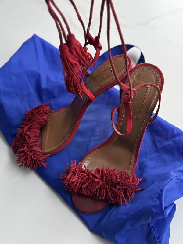 Donna Aquazzura Tacchi Rossi Camoscio 37