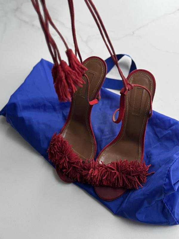 Donna Aquazzura Tacchi Rossi Camoscio 37