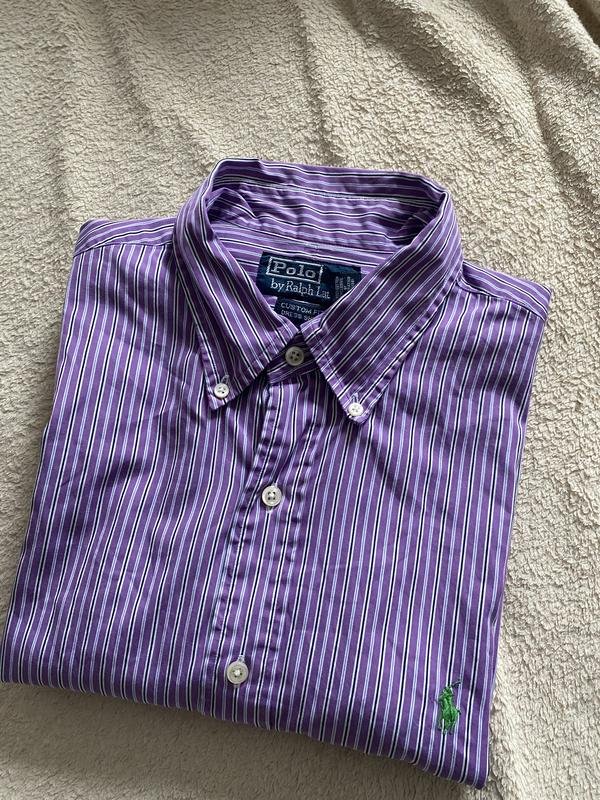 Men Polo Ralph Lauren Shirt Purple Cotton 38 / M /