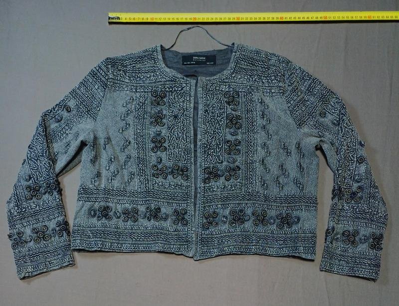 Women ZARA Blazer Grey Cotton 40 / L / 48