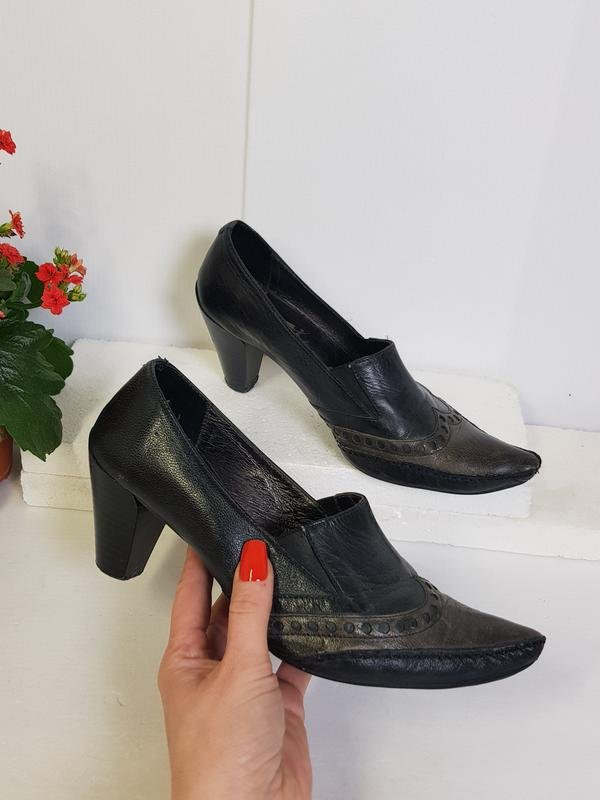 Donna Vero Cuoio Tacchi Nero Pelle 39