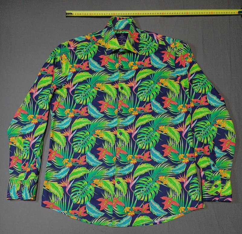 Мужская Curtis Рубашка Зелёный Хлопок 40 /L / 48