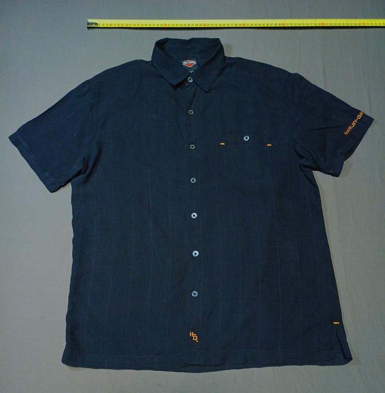 Herren Harley Davidson Hemd Schwarz Seide 38 / M /