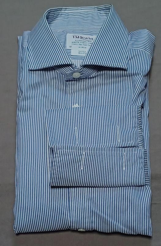 Herren Tm Lewin Hemd Weiß Baumwolle 40 /L / 48