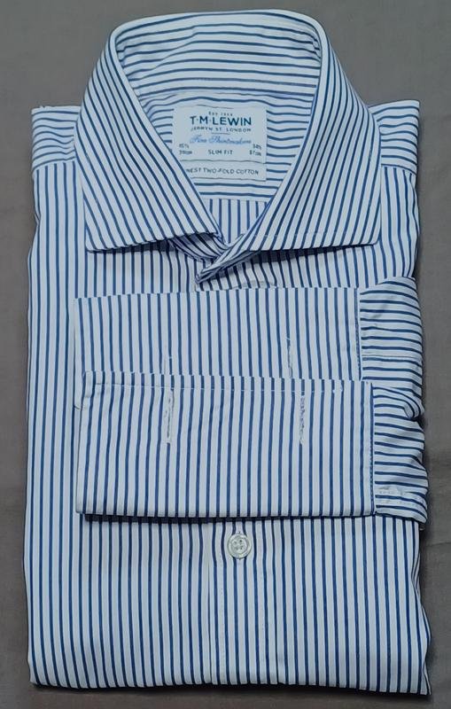 Herren Tm Lewin Hemd Weiß Baumwolle 36 / S / 44