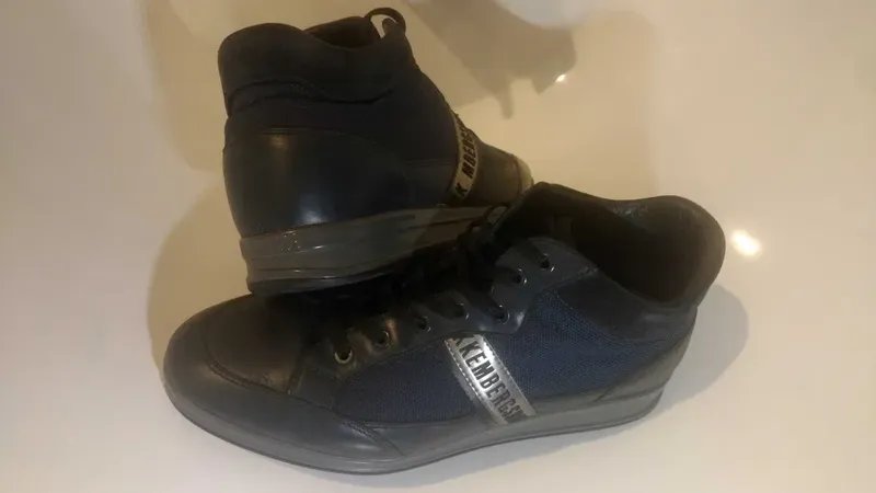 Мужские Dirk Bikkembergs Ботинки Тёмно-синие Кожа