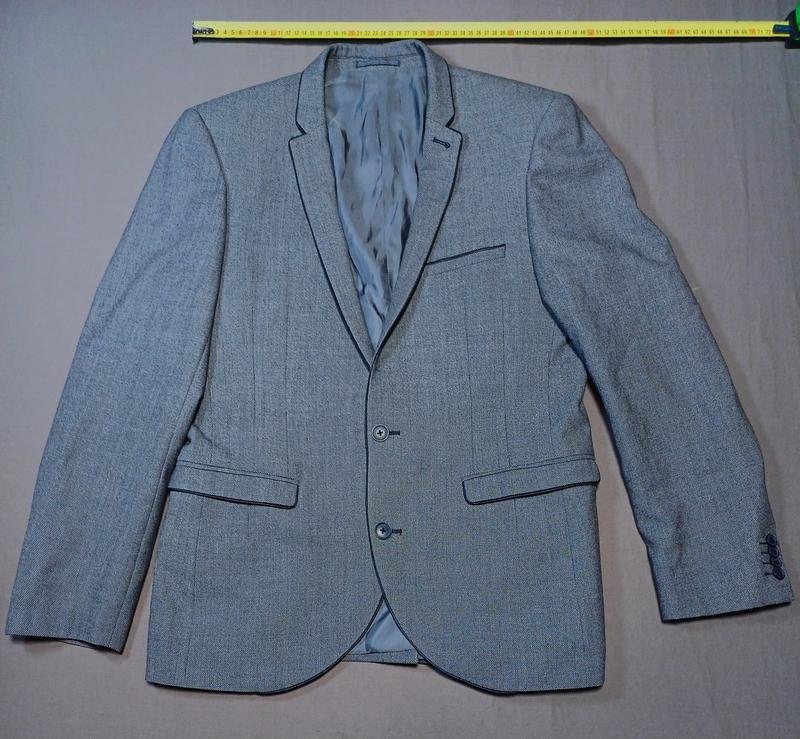 Мужской Next Пиджак Серый Шерсть 40