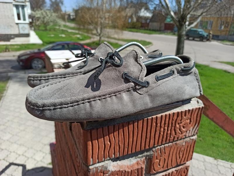 Homme Coach Mocassins Bleu Suède 47