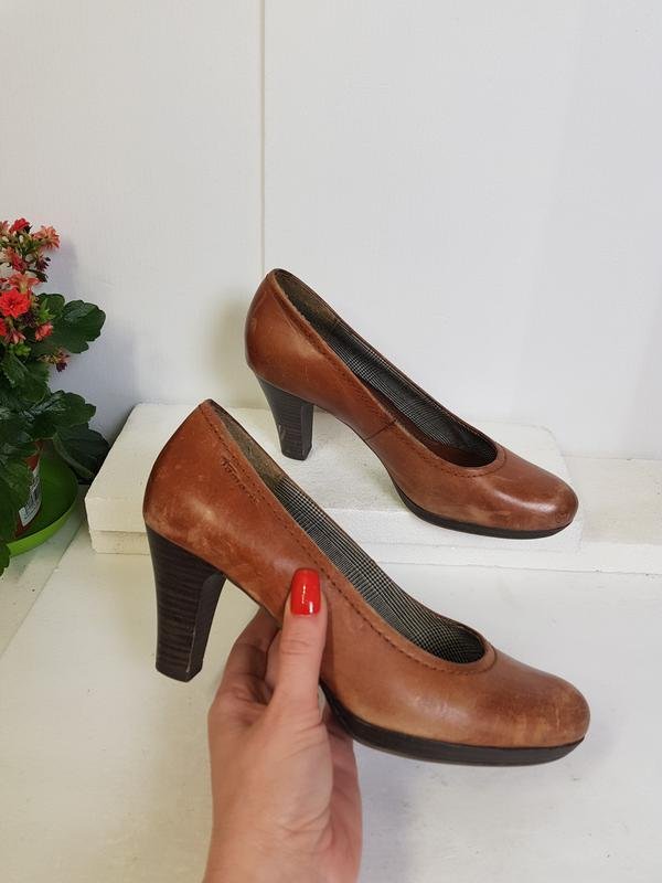 Women Tamaris Heels Brown Leather 38