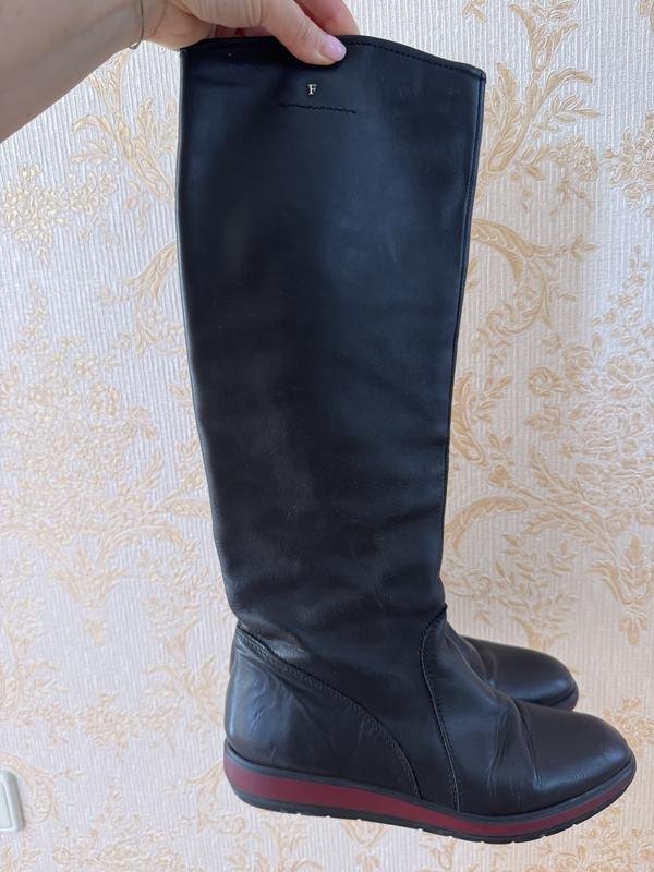 Women Furla Boots Black Leather 39.5