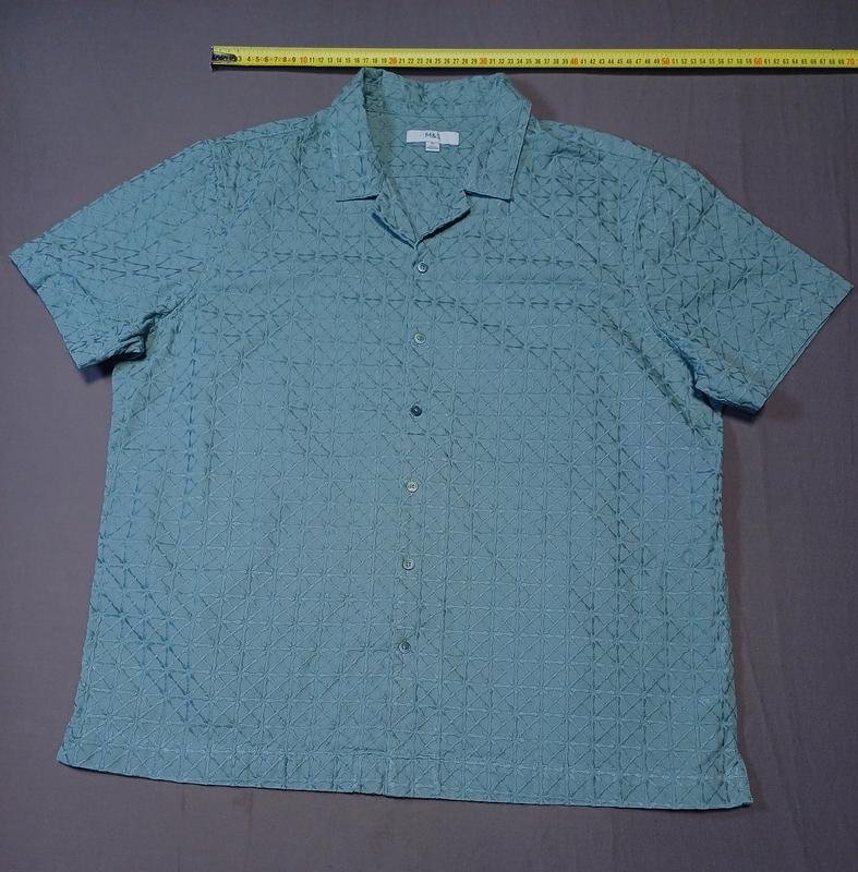 Мужской M&S Рубашка Хаки Хлопок 44 / XXL / 52