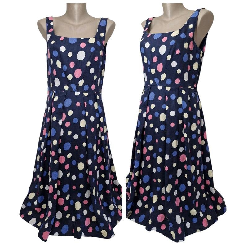 Donna Laura Ashley Abito Multicolore Lino 38