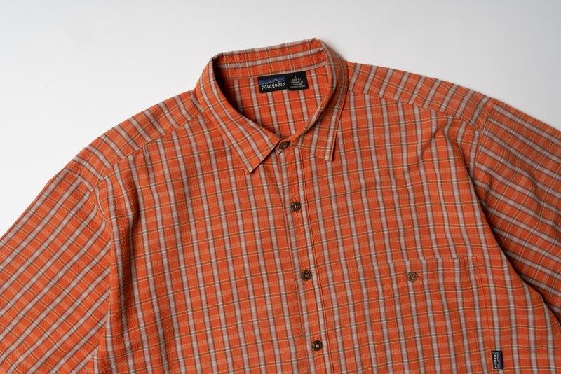 Men Patagonia Shirt Coral Cotton 40 /L / 48