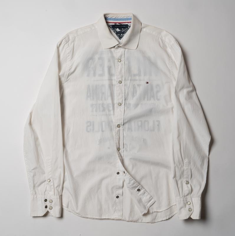 Uomo Tommy Hilfiger Camicia Bianca Cotone 42 / XL
