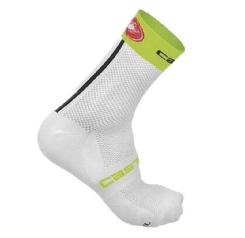Homme Castelli Chaussettes Blanc Vert 38