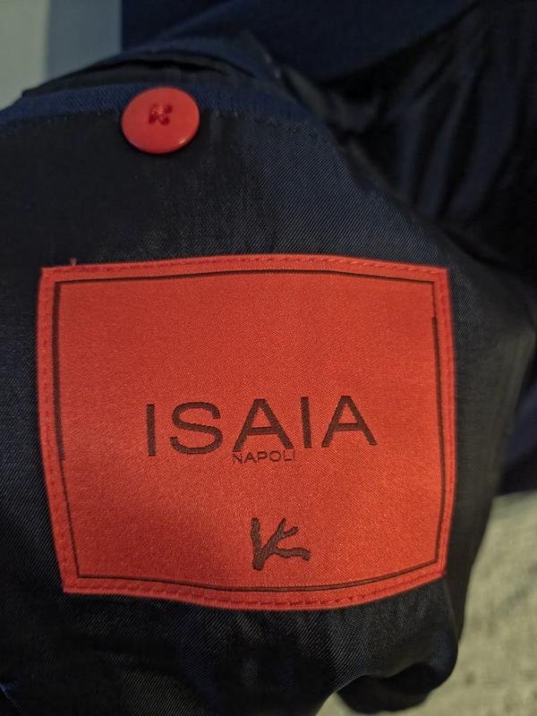 Men Isaia Napoli Blazer Navy Wool 50