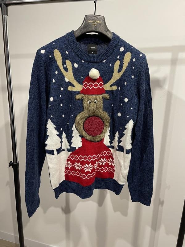 Homme Burton Menswear London Pull Bleu Marine 38 /