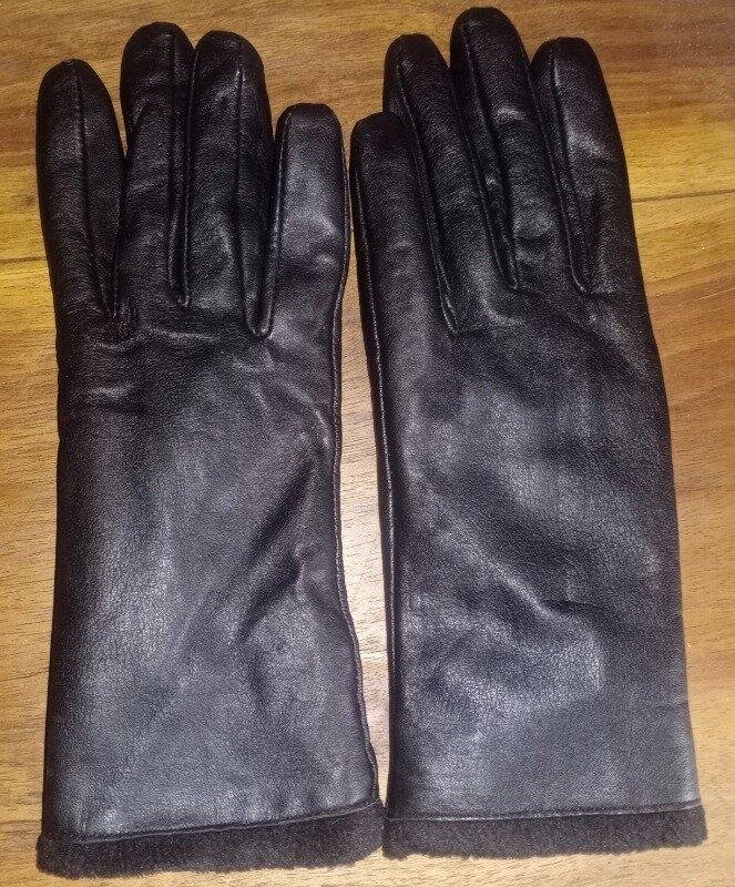 Damen Jasper Conran Handschuhe Schwarz Leder S
