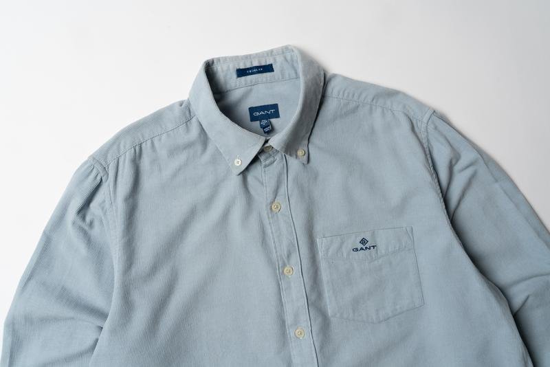 Uomo Gant Camicia Blu Cotone 40 /L / 48