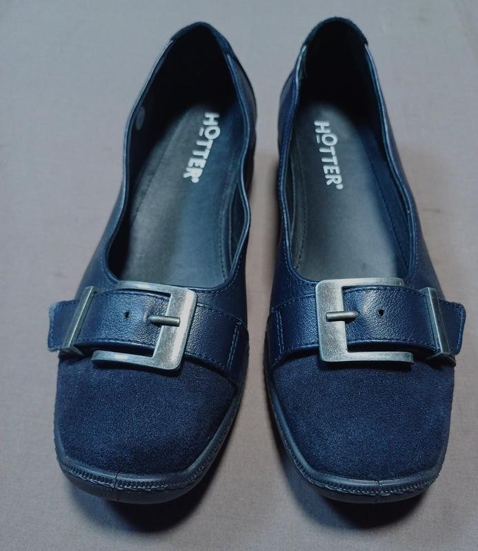 Damen Hotter Absätze Schwarz Leder 36