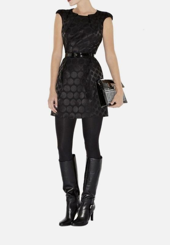 Damen Karen Millen Kleid Schwarz Baumwolle 36 / S