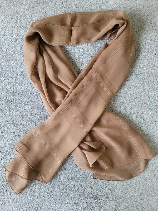 Women Aquascutum Scarf Brown Silk