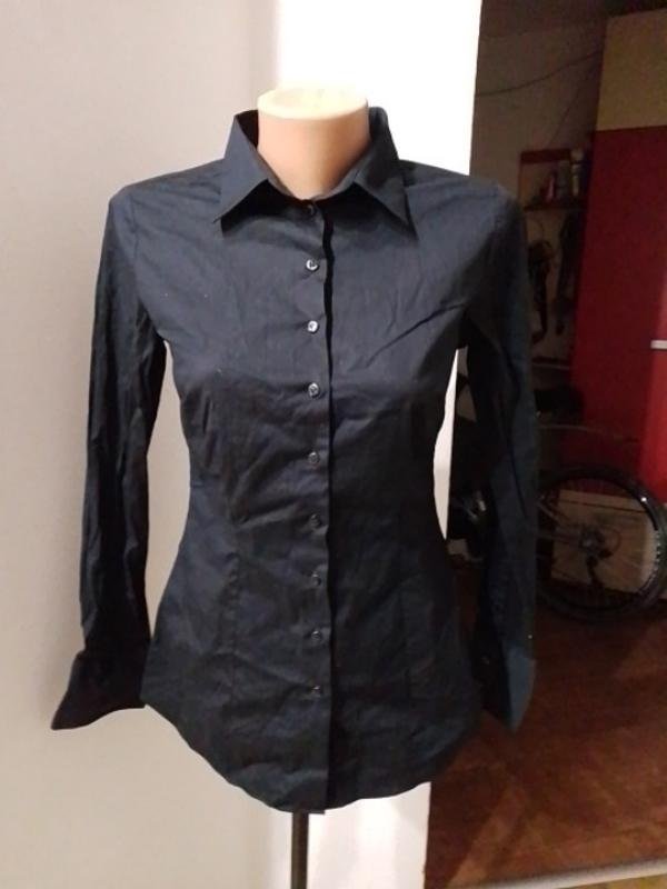 Damen Hawes & Curtis Hemd Schwarz Satin 36 / S /