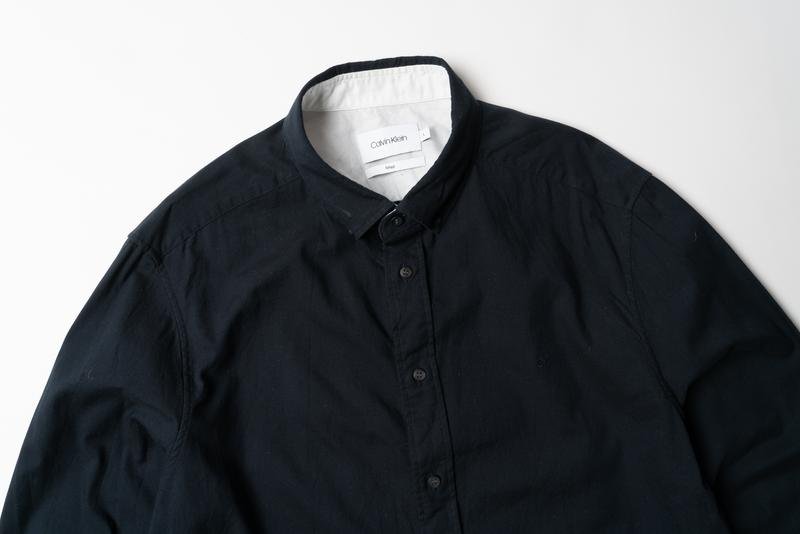 Herren Calvin Klein Hemd Marineblau Baumwolle 40