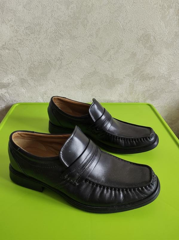 Herren Clarks Absätze Schwarz Leder 43.5