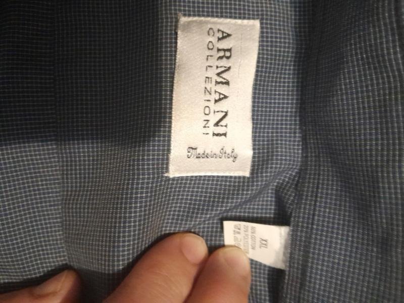 Мужской Armani Collezioni Рубашка Синий Полиэстер