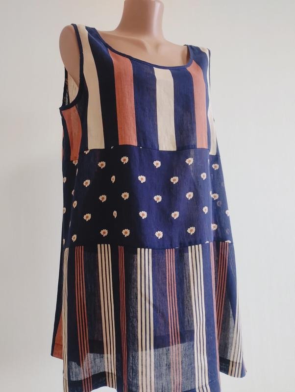 Damen Betty Barclay Bluse Marineblau Leinen 42 /