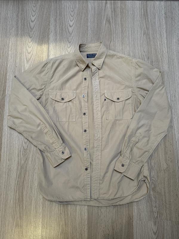 Men Polo Jeans Shirt Beige Cotton 36 / S / 44